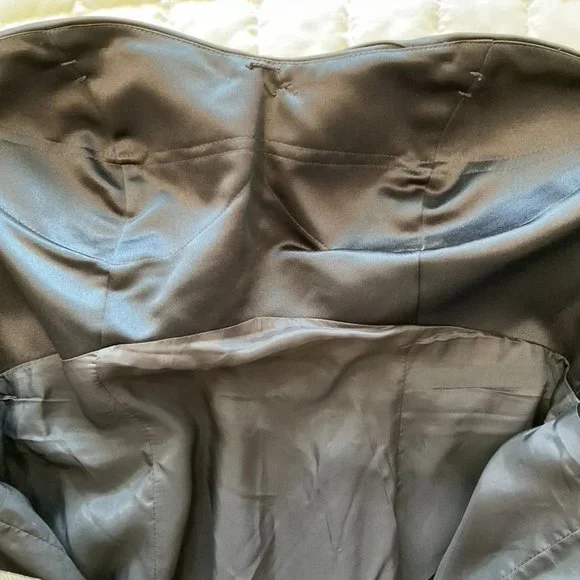 Bill Levkoff Navy Blue Satin Cocktail Bridesmaid Dress Size 8 EUC - Picture 10 of 10